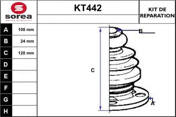 Sera KT442 - Пильник, приводний вал autozip.com.ua