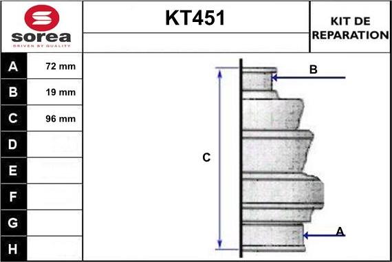 Sera KT451 - Пильник, приводний вал autozip.com.ua