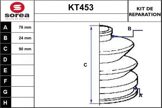 Sera KT453 - Пильник, приводний вал autozip.com.ua