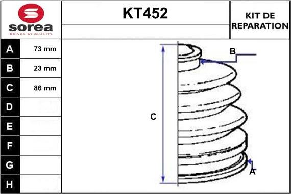 Sera KT452 - Пильник, приводний вал autozip.com.ua