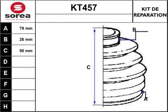 Sera KT457 - Пильник, приводний вал autozip.com.ua