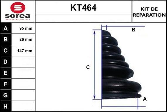 Sera KT464 - Пильник, приводний вал autozip.com.ua