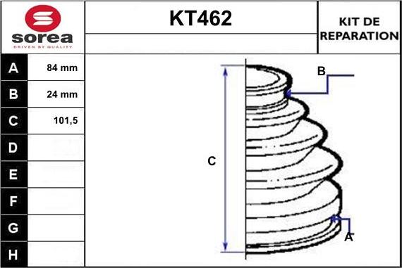 Sera KT462 - Пильник, приводний вал autozip.com.ua