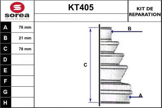 Sera KT405 - Пильник, приводний вал autozip.com.ua