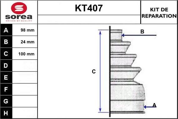 Sera KT407 - Пильник, приводний вал autozip.com.ua