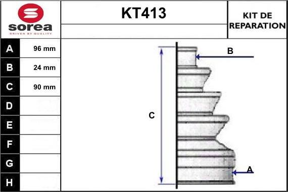 Sera KT413 - Пильник, приводний вал autozip.com.ua