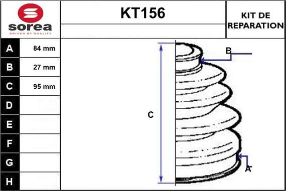 Sera KT156 - Пильник, приводний вал autozip.com.ua