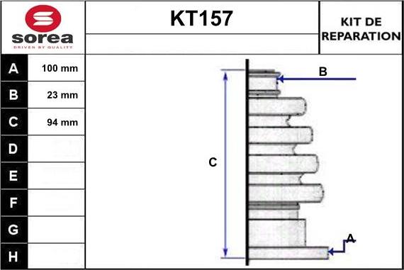 Sera KT157 - Пильник, приводний вал autozip.com.ua