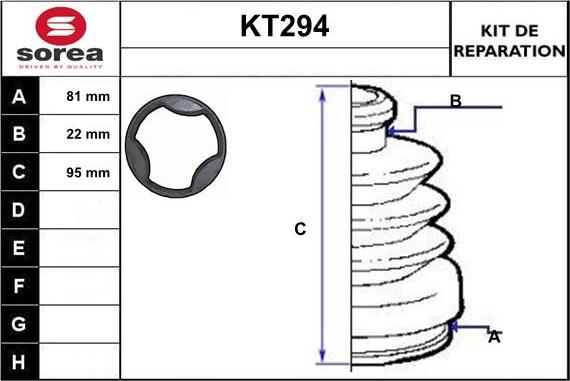 Sera KT294 - Пильник, приводний вал autozip.com.ua