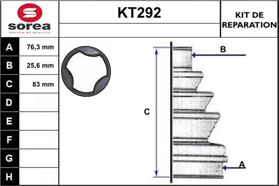 Sera KT292 - Пильник, приводний вал autozip.com.ua