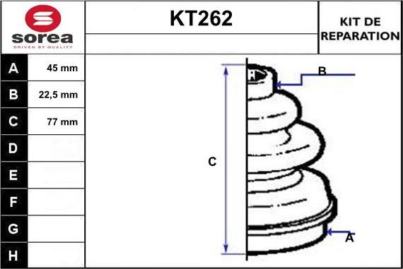 Sera KT262 - Пильник, приводний вал autozip.com.ua