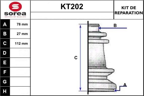 Sera KT202 - Пильник, приводний вал autozip.com.ua