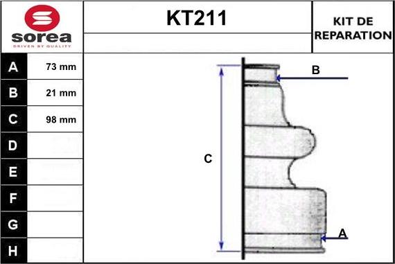 Sera KT211 - Пильник, приводний вал autozip.com.ua