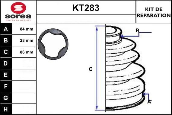 Sera KT283 - Пильник, приводний вал autozip.com.ua