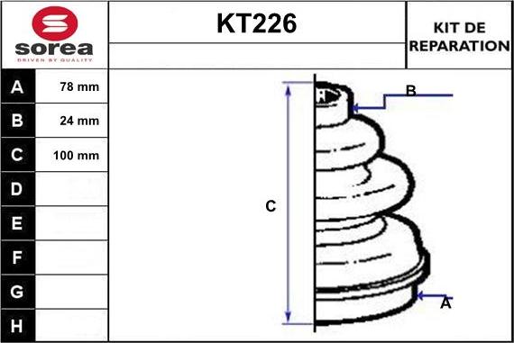 Sera KT226 - Пильник, приводний вал autozip.com.ua