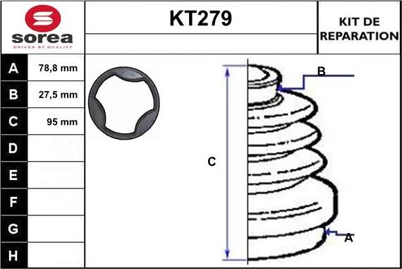 Sera KT279 - Пильник, приводний вал autozip.com.ua