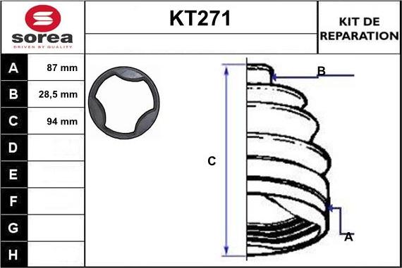 Sera KT271 - Пильник, приводний вал autozip.com.ua