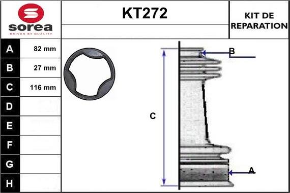 Sera KT272 - Пильник, приводний вал autozip.com.ua