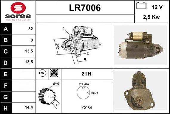 Sera LR7006 - Стартер autozip.com.ua