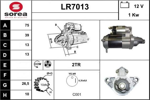 Sera LR7013 - Стартер autozip.com.ua