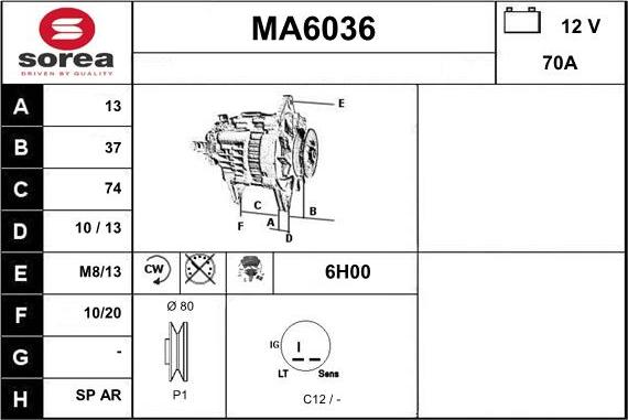 Sera MA6036 - Генератор autozip.com.ua