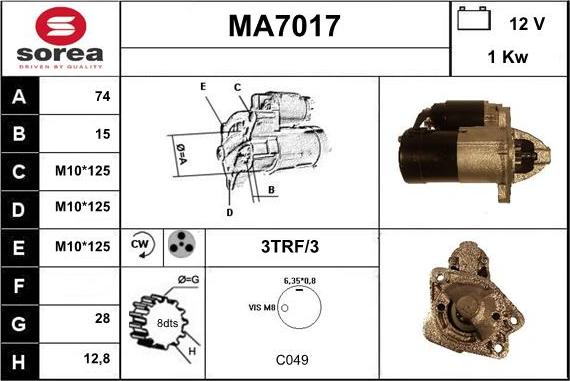 Sera MA7017 - Стартер autozip.com.ua