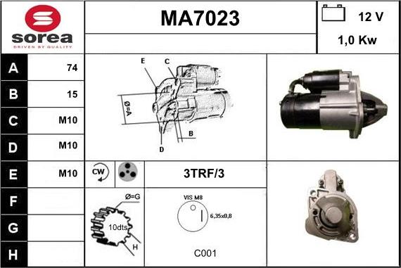 Sera MA7023 - Стартер autozip.com.ua