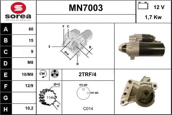 Sera MN7003 - Стартер autozip.com.ua