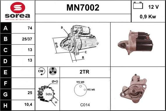 Sera MN7002 - Стартер autozip.com.ua