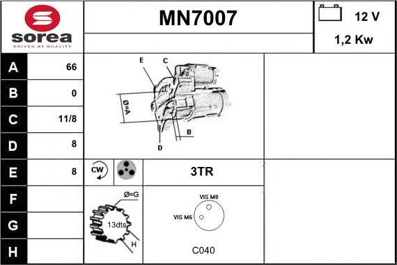 Sera MN7007 - Стартер autozip.com.ua