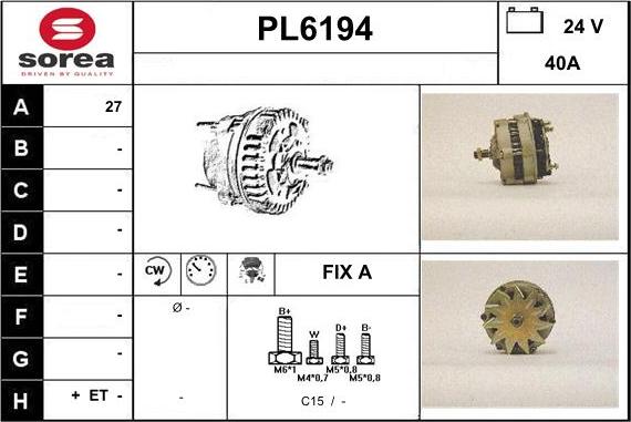 Sera PL6194 - Генератор autozip.com.ua