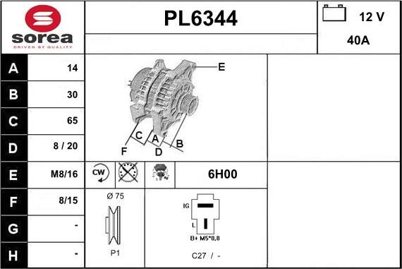 Sera PL6344 - Генератор autozip.com.ua