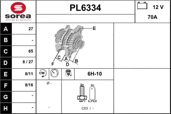 Sera PL6334 - Генератор autozip.com.ua