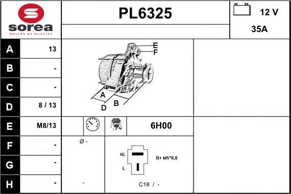 Sera PL6325 - Генератор autozip.com.ua