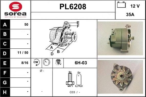 Sera PL6208 - Генератор autozip.com.ua