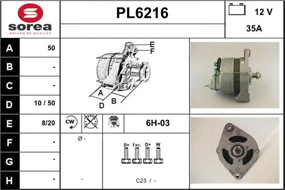 Sera PL6216 - Генератор autozip.com.ua