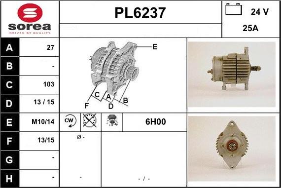 Sera PL6237 - Генератор autozip.com.ua