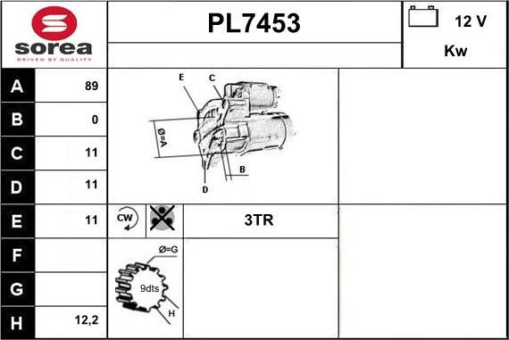 Sera PL7453 - Стартер autozip.com.ua