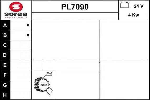 Sera PL7090 - Стартер autozip.com.ua