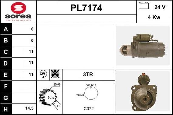 Sera PL7174 - Стартер autozip.com.ua