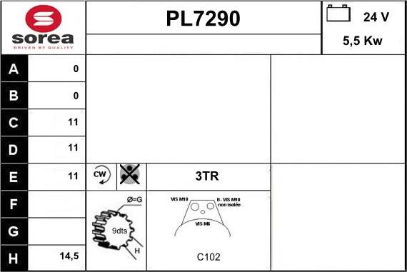 Sera PL7290 - Стартер autozip.com.ua