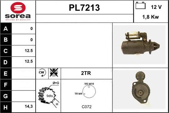 Sera PL7213 - Стартер autozip.com.ua