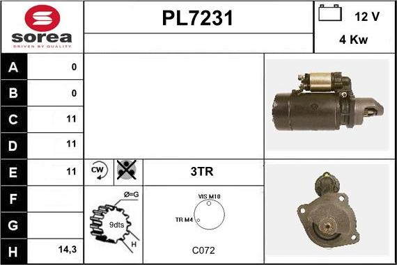 Sera PL7231 - Стартер autozip.com.ua