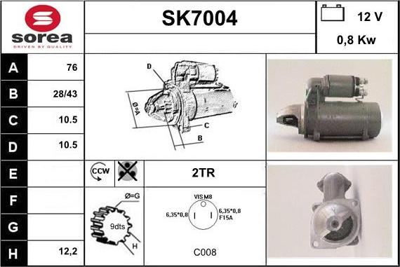 Sera SK7004 - Стартер autozip.com.ua