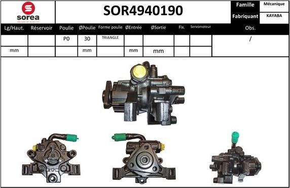 Sera SOR4940190 - Гідравлічний насос, рульове управління, ГУР autozip.com.ua