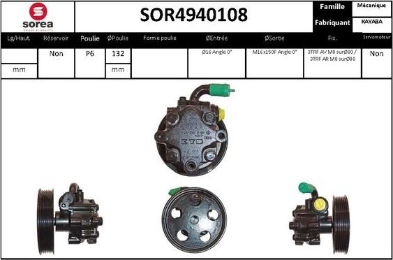 Sera SOR4940108 - Гідравлічний насос, рульове управління, ГУР autozip.com.ua