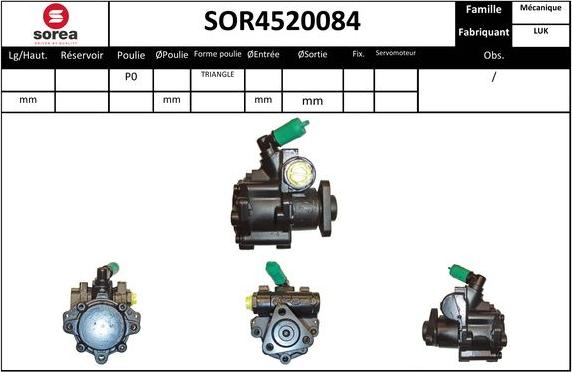 Sera SOR4520084 - Гідравлічний насос, рульове управління, ГУР autozip.com.ua