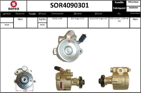 Sera SOR4090301 - Гідравлічний насос, рульове управління, ГУР autozip.com.ua