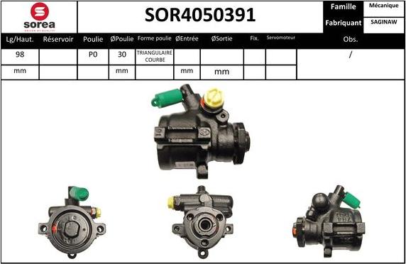 Sera SOR4050391 - Гідравлічний насос, рульове управління, ГУР autozip.com.ua