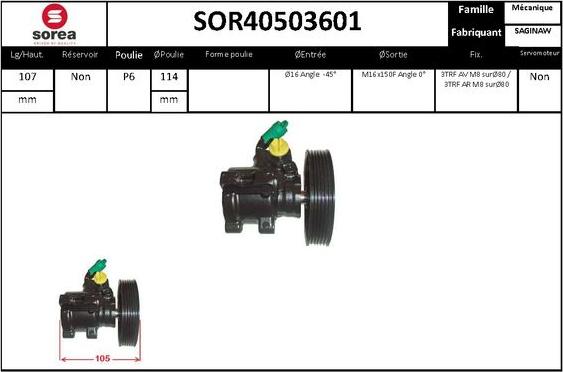 Sera SOR40503601 - Гідравлічний насос, рульове управління, ГУР autozip.com.ua